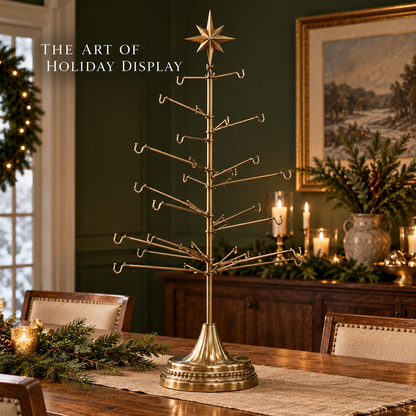 🎄✨ Vintage Metal Christmas Ornament Display Tree – Holiday Keepsake & Memory Holder