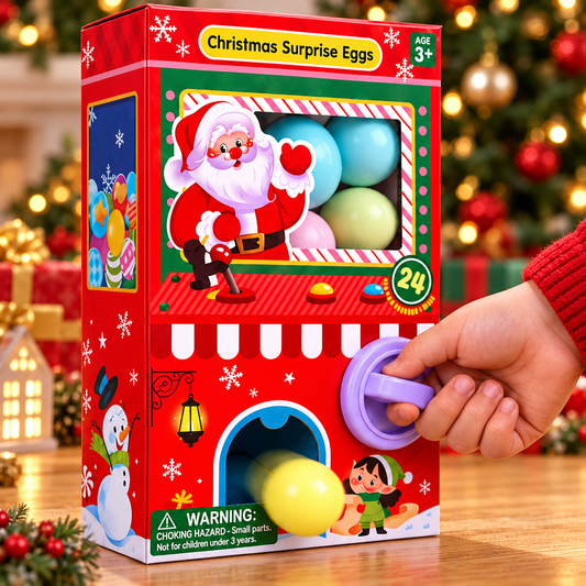 🎄🎁  24-Day Christmas Surprise Eggs – Mini Toy Vending Machine Advent Calendar 🧸✨