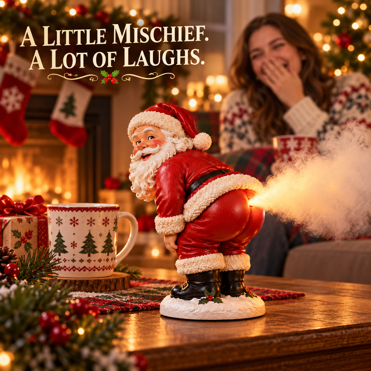 🎅💨 Santa’s Silly Surprise™ – Funny Christmas Mist Humidifier & Holiday Decor