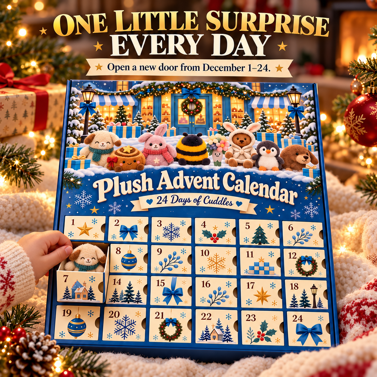 🐇🧸24-Day Christmas Plush Advent Calendar – 24 Mini Plush Surprises