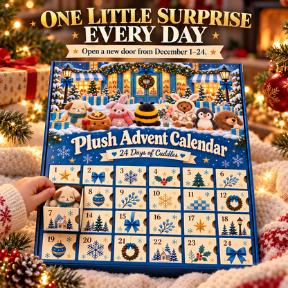 🐇🧸24-Day Christmas Plush Advent Calendar – 24 Mini Plush Surprises