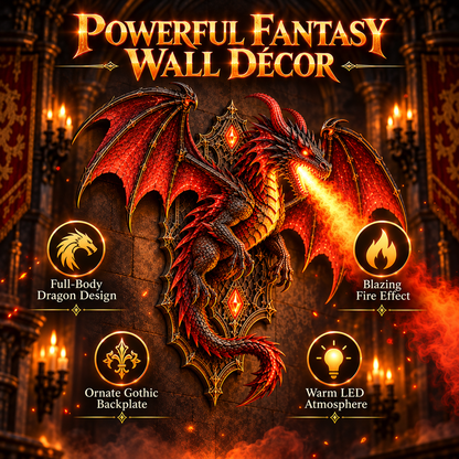 🔥🐉 Dragon Fire Breath Wall Lamp – LED Mist Effect ✨