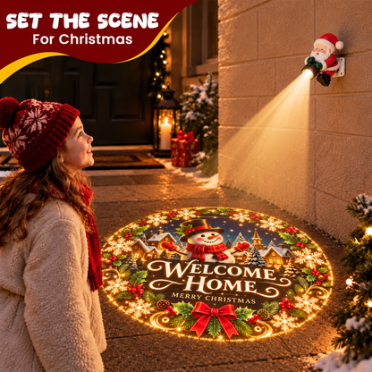 🎅 Santa Christmas Welcome Projector – Magical Holiday Doorway Light ✨