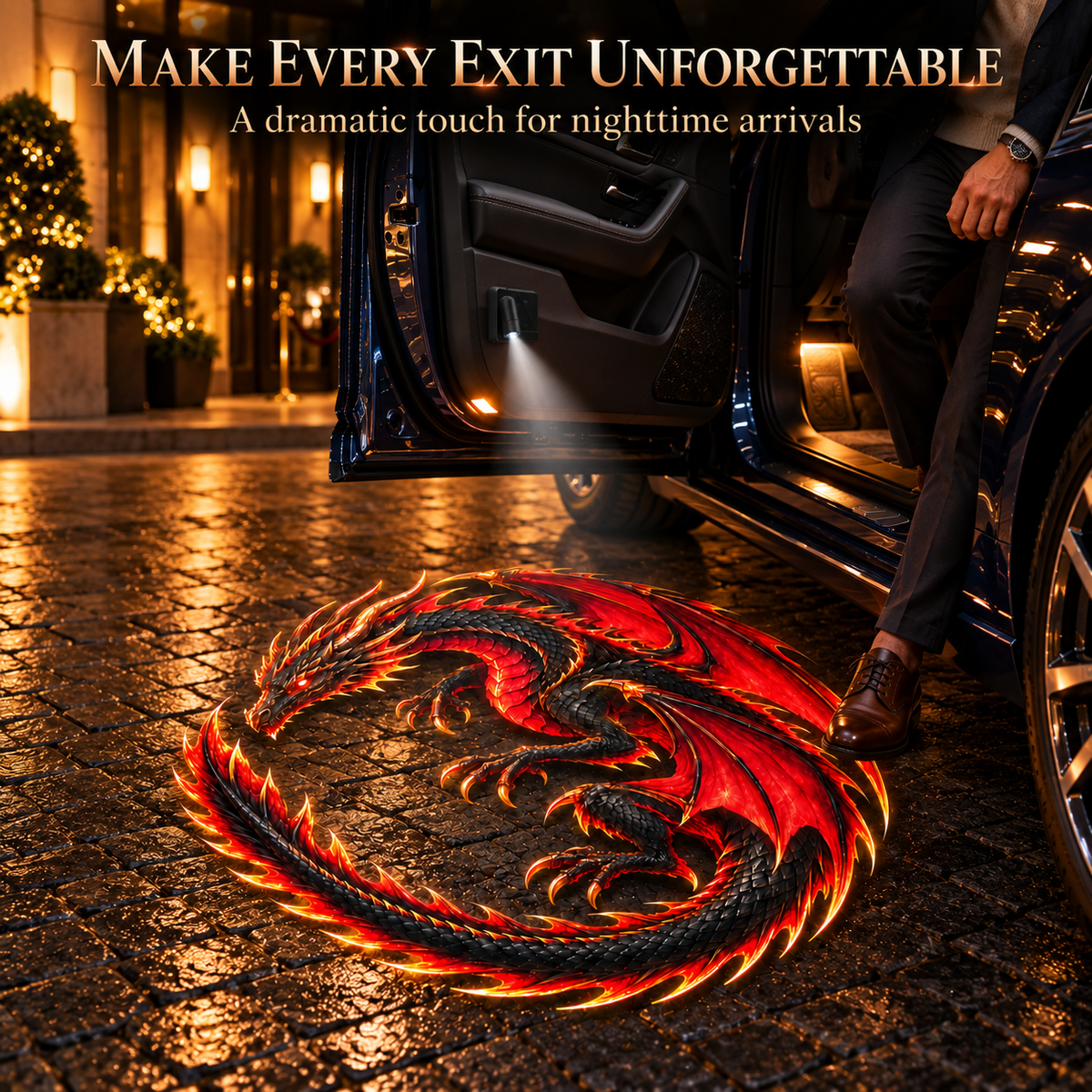 🔥 Dragon’s Wrath™ – Fire Dragon Car Door Welcome Projector Light