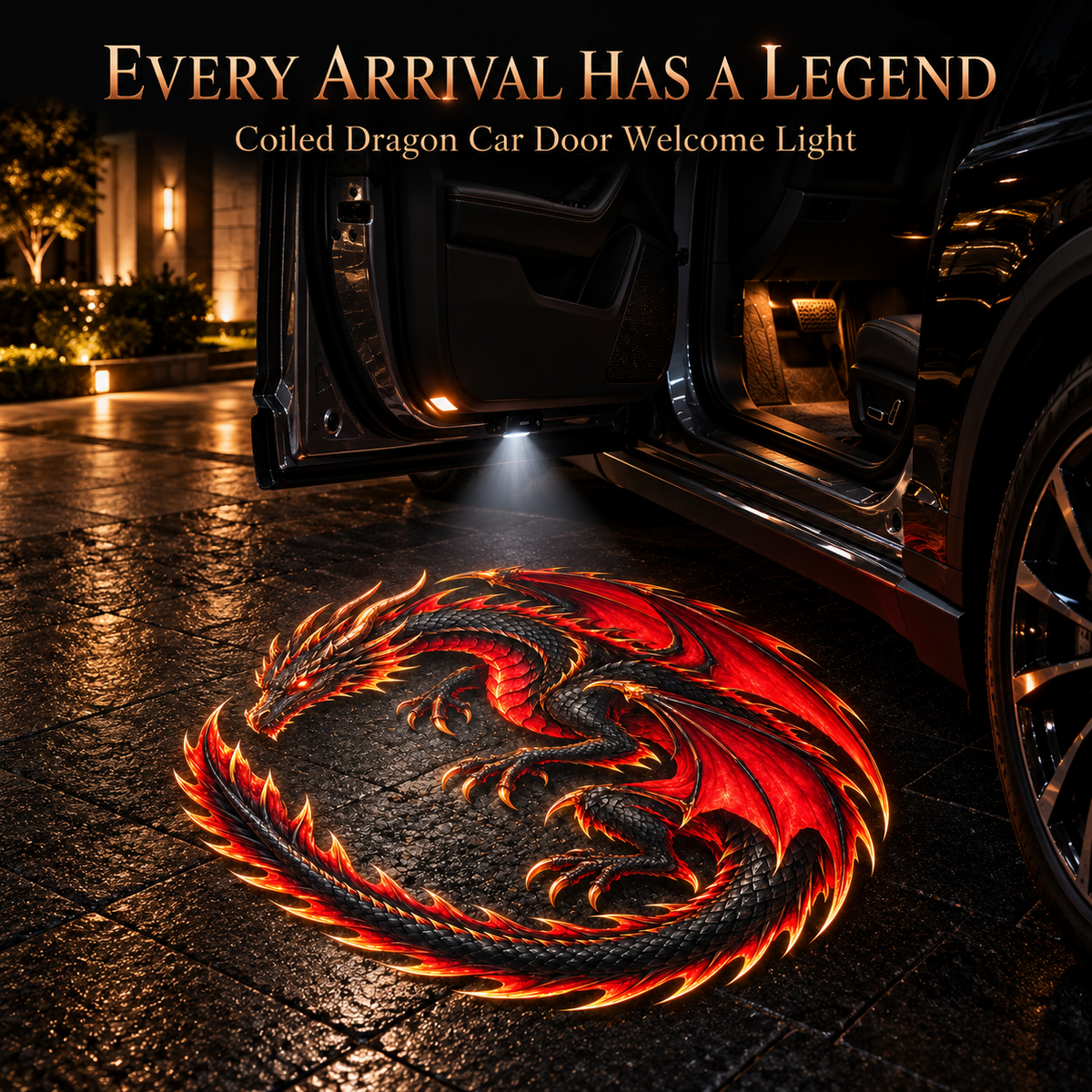 🔥 Dragon’s Wrath™ – Fire Dragon Car Door Welcome Projector Light