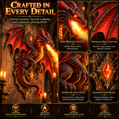 🔥🐉 Dragon Fire Breath Wall Lamp – LED Mist Effect ✨