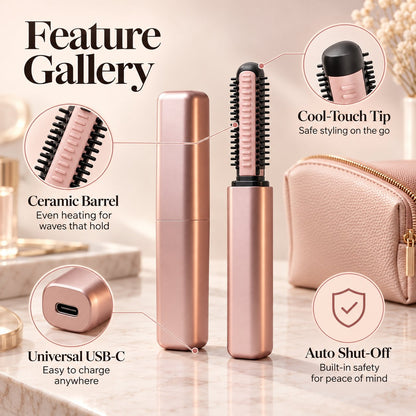 🪮Cordless Ceramic Hair Curler – Fits in Any Bag