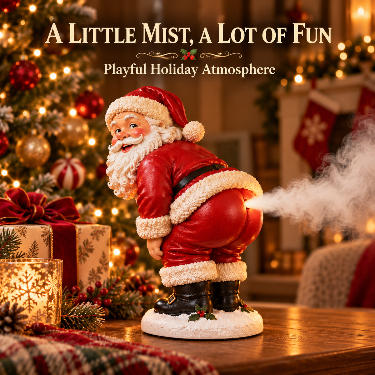 🎅💨 Santa’s Silly Surprise™ – Funny Christmas Mist Humidifier & Holiday Decor