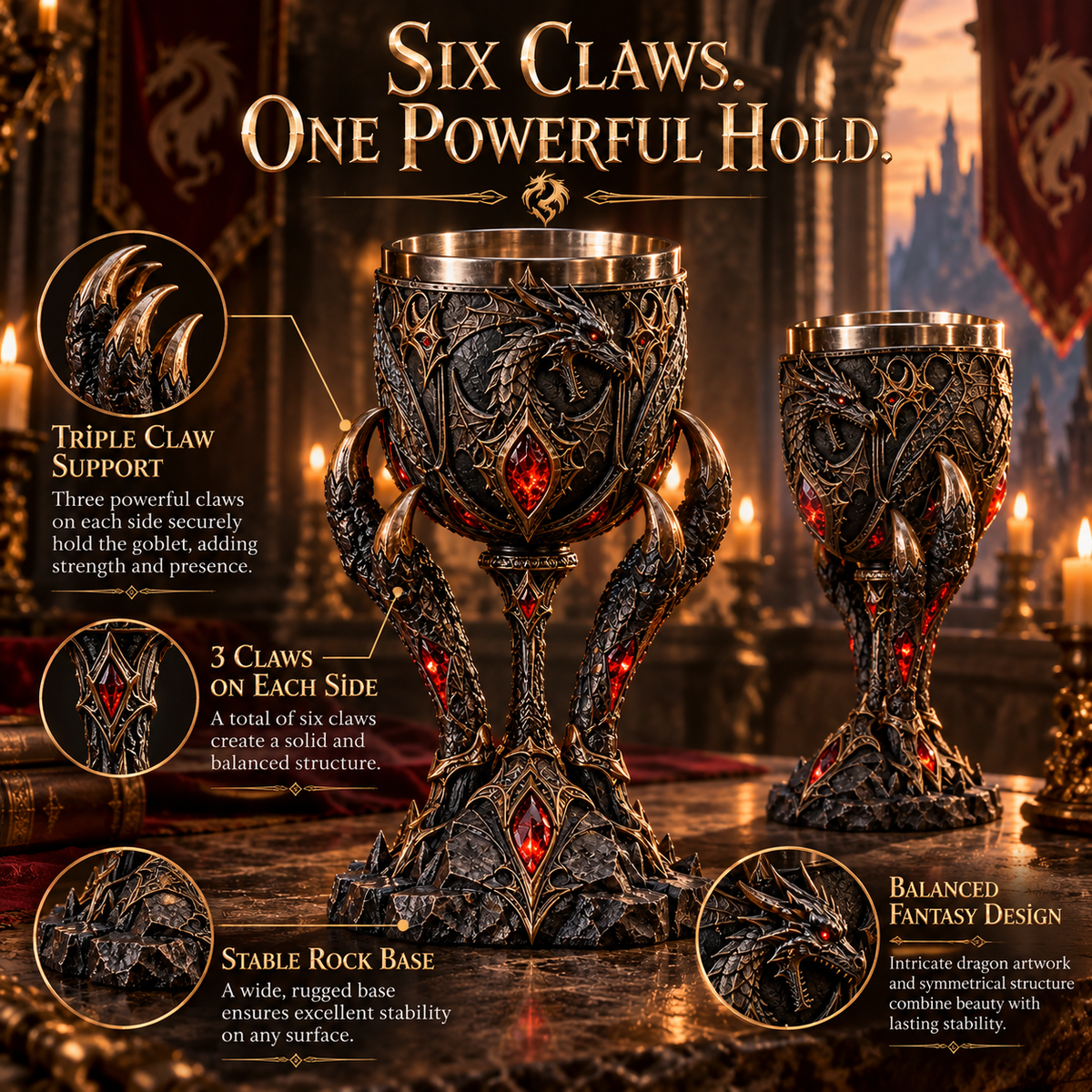 🐉 Dragon Claw Goblet – Legendary Fantasy Chalice 🔥