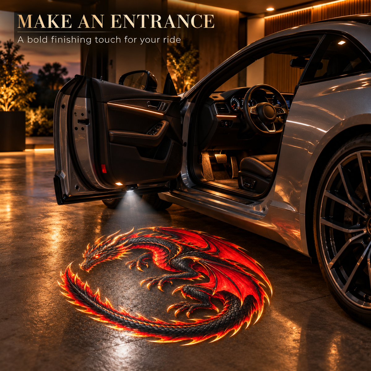 🔥 Dragon’s Wrath™ – Fire Dragon Car Door Welcome Projector Light