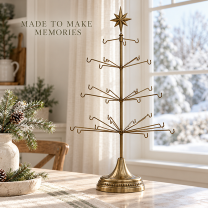 🎄✨ Vintage Metal Christmas Ornament Display Tree – Holiday Keepsake & Memory Holder