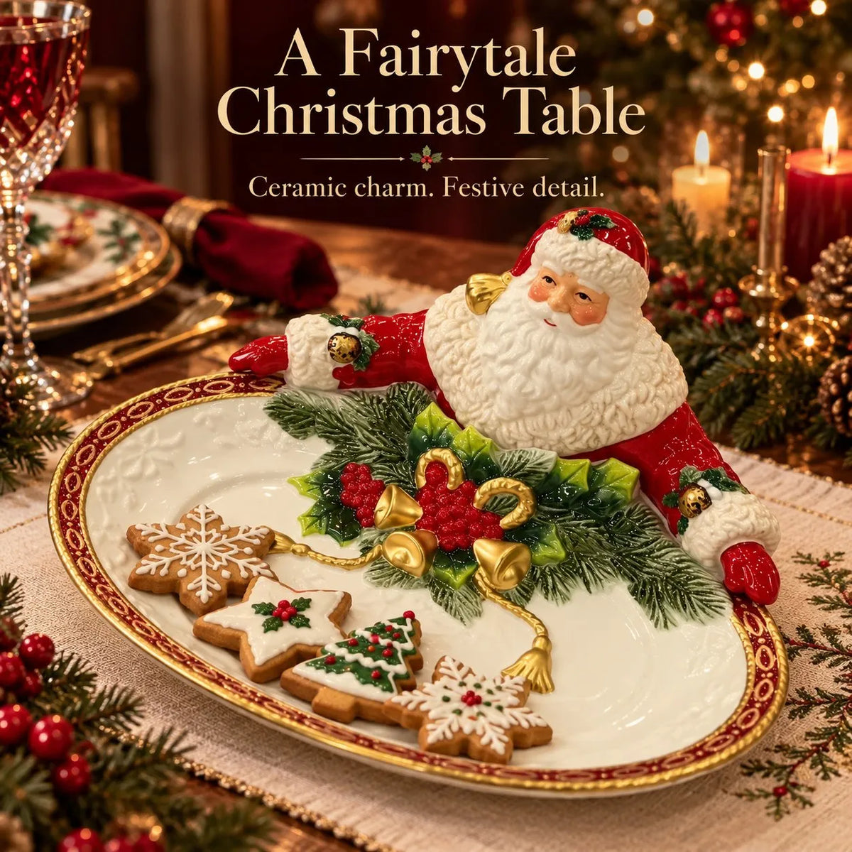 🎁 Vintage Santa Centerpiece Plate | The Perfect Hostess Gift ✨