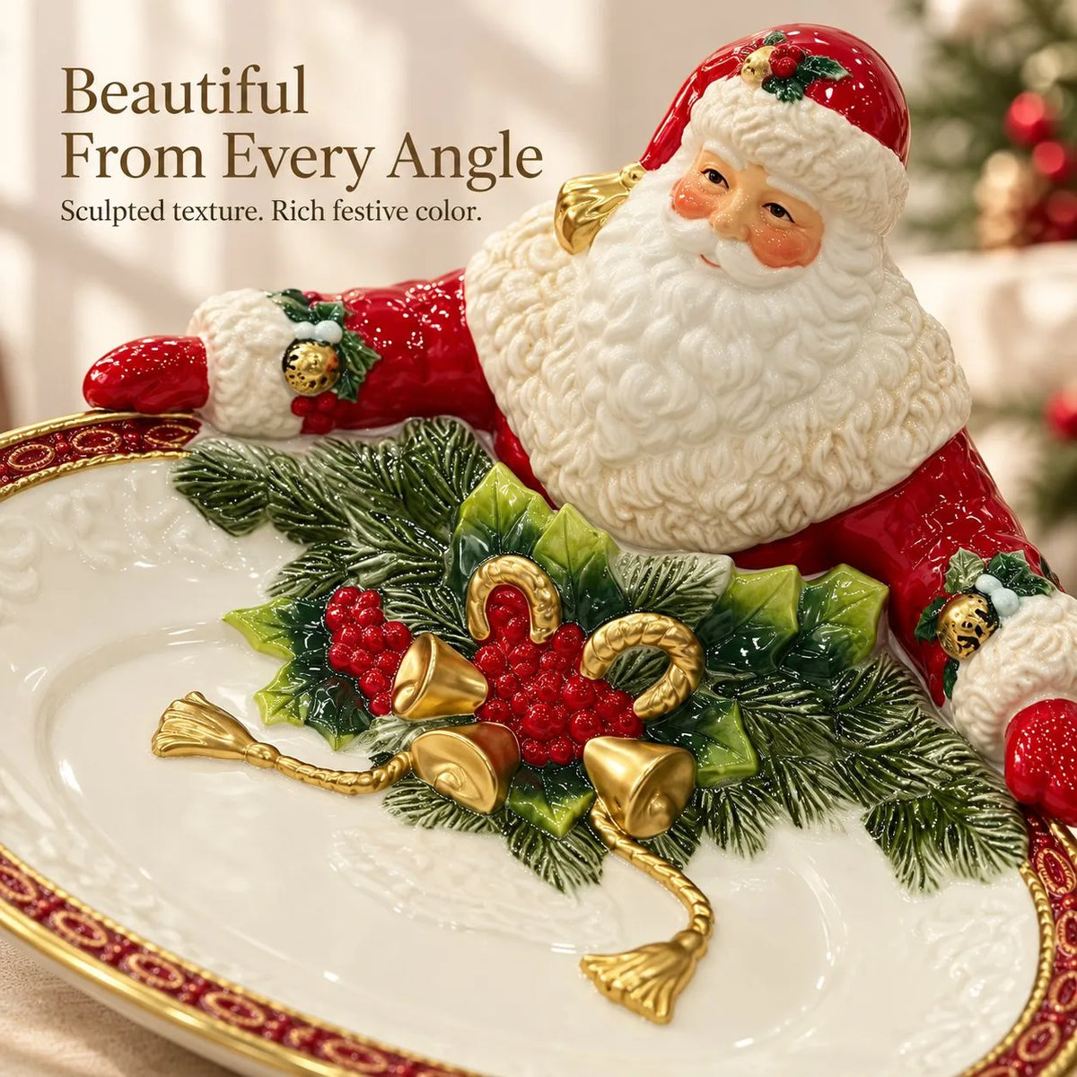 🎁 Vintage Santa Centerpiece Plate | The Perfect Hostess Gift ✨
