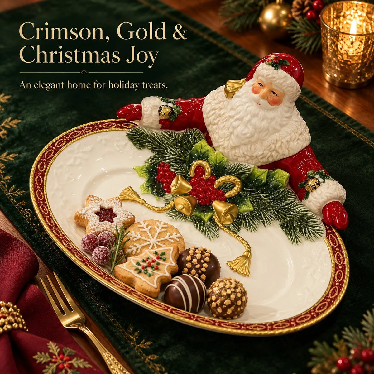 🎁 Vintage Santa Centerpiece Plate | The Perfect Hostess Gift ✨