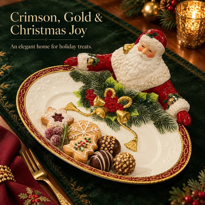 🎁 Vintage Santa Centerpiece Plate | The Perfect Hostess Gift ✨
