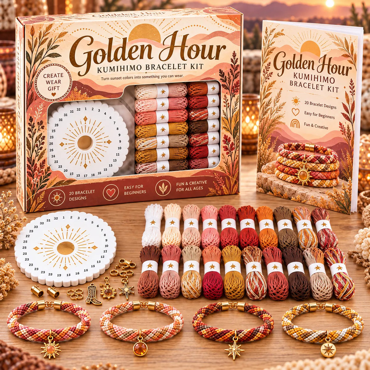 🌸Cottage Garden Kumihimo Bracelet Making Kit – DIY Braided Friendship Bracelets & Creative Gift Set ✨Beginners Friendily
