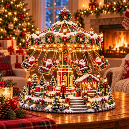 🎄 Christmas Sale 50% OFF! 🐧 Penguin Christmas Carousel – Rotating Winter Light Display