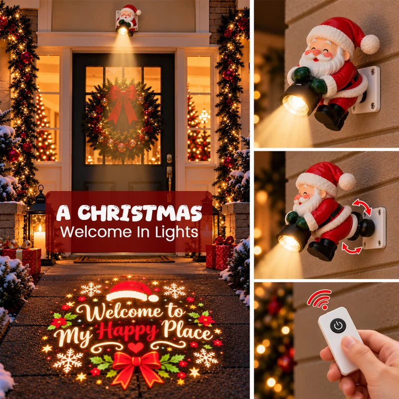 🎅 Santa Christmas Welcome Projector – Magical Holiday Doorway Light ✨