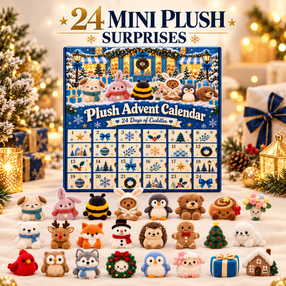 🐇🧸24-Day Christmas Plush Advent Calendar – 24 Mini Plush Surprises