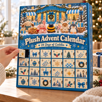 🐇🧸24-Day Christmas Plush Advent Calendar – 24 Mini Plush Surprises