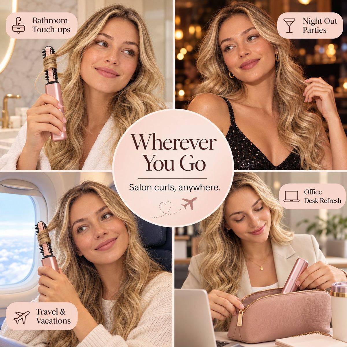 🪮Cordless Ceramic Hair Curler – Fits in Any Bag