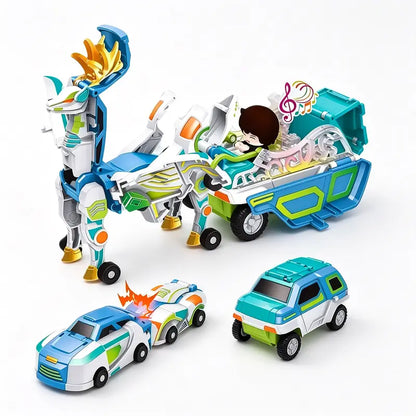 🚗2-in-1 Magnetic Transforming Dragon Car Toy – Racing Car Set ...